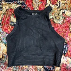 Black lululemon crop tank built in support size 6